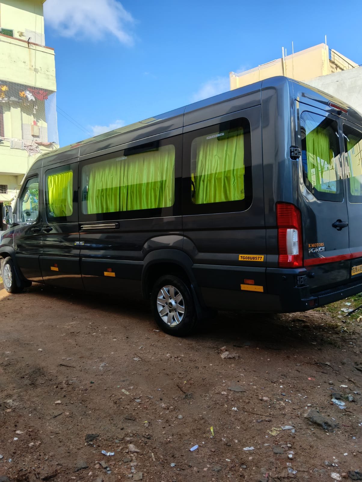 Grey Force Urbania executive van seen from the rear three-quarter angle