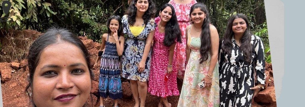 A group of women travellers photographed together on their Goa trip